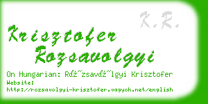 krisztofer rozsavolgyi business card